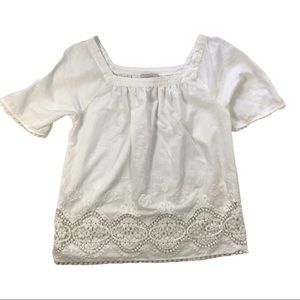 Loft Outlet White Lace Boho Blouse Sz. S